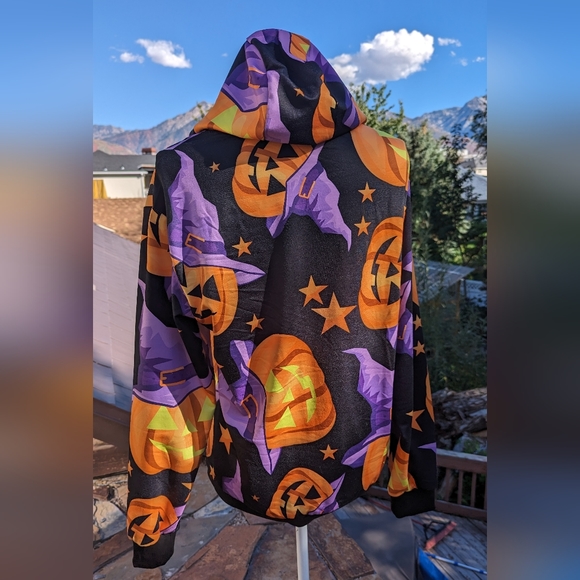 Brand New Adult Medium Unisex Pumpkin pullover hoodie. - Picture 3 of 10